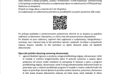 U Tehničkoj školi Nikole Tesle Vukovar organizirat će se radionice u okviru projekta “Znanje + Kreativnost =Inspiracija”, prijavite se! 